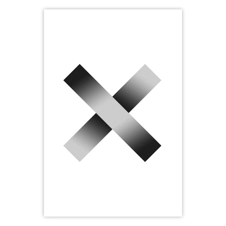 Poster Crosses on White - black and white geometric abstract composition 116605 additionalImage 19