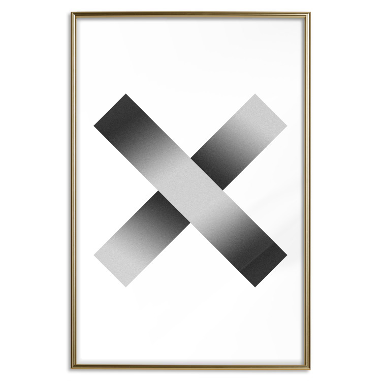 Poster Crosses on White - black and white geometric abstract composition 116605 additionalImage 20