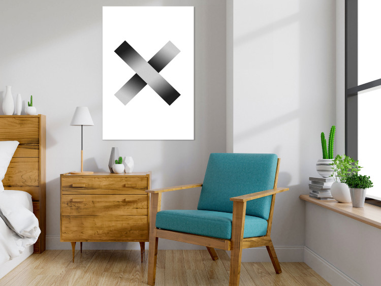 Poster Crosses on White - black and white geometric abstract composition 116605 additionalImage 2
