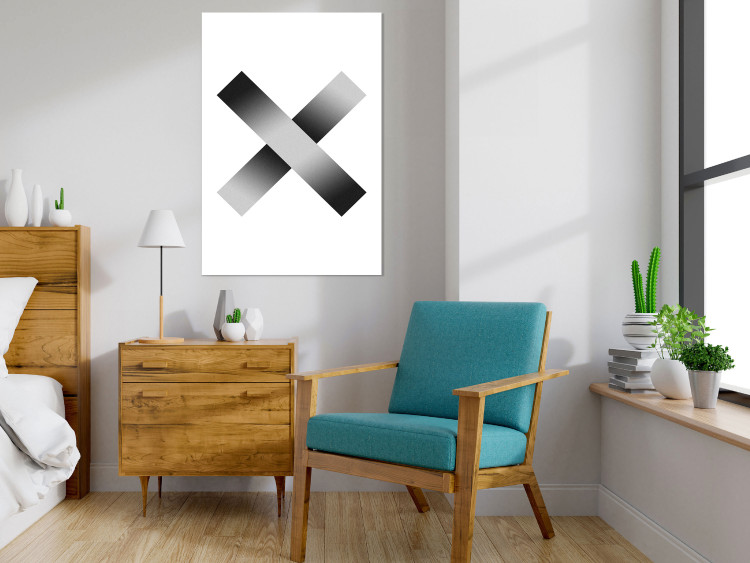 Poster Crosses on White - black and white geometric abstract composition 116605 additionalImage 17