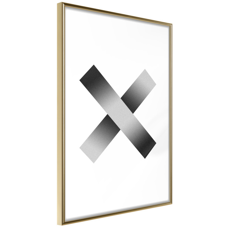 Poster Crosses on White - black and white geometric abstract composition 116605 additionalImage 6
