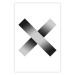 Poster Crosses on White - black and white geometric abstract composition 116605