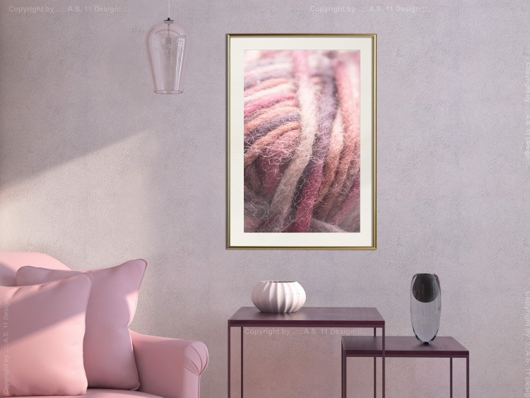 Wall Poster Yarn - colorful composition with natural fiber in shades of pink 116705 additionalImage 21