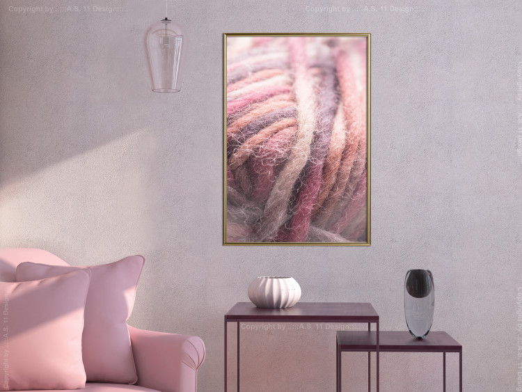Wall Poster Yarn - colorful composition with natural fiber in shades of pink 116705 additionalImage 5