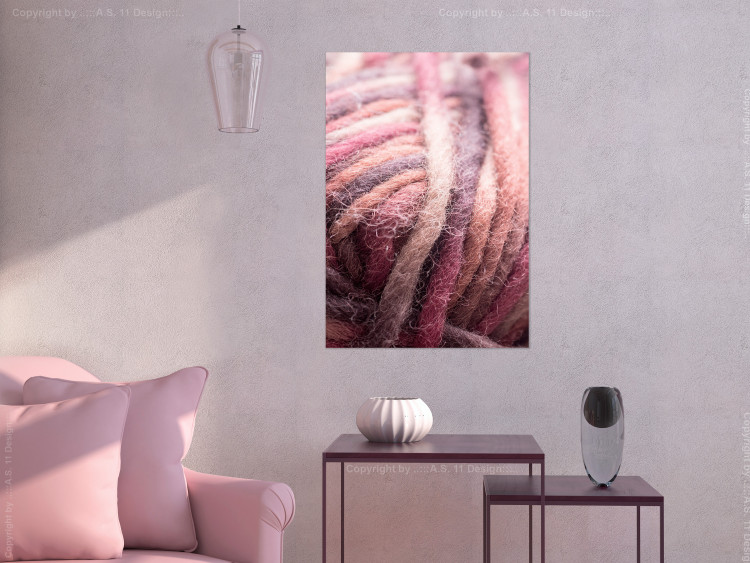 Wall Poster Yarn - colorful composition with natural fiber in shades of pink 116705 additionalImage 17