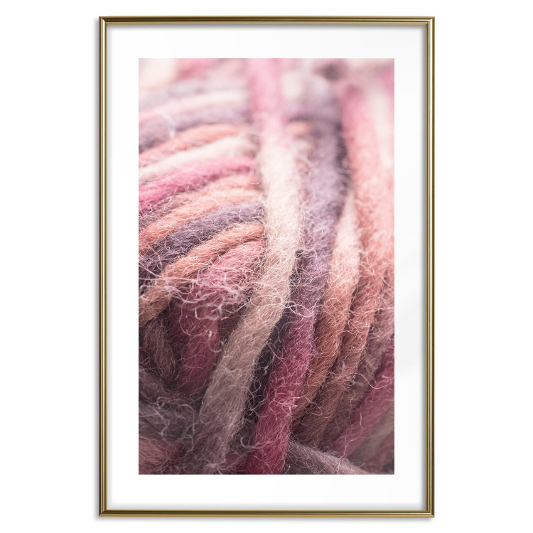 Wall Poster Yarn - colorful composition with natural fiber in shades of pink 116705 additionalImage 16
