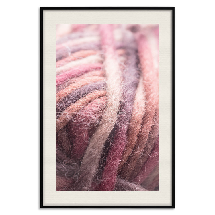 Wall Poster Yarn - colorful composition with natural fiber in shades of pink 116705 additionalImage 18