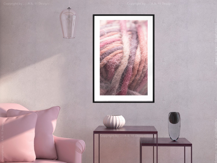Wall Poster Yarn - colorful composition with natural fiber in shades of pink 116705 additionalImage 4