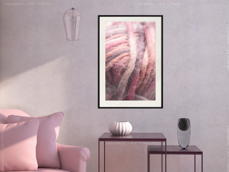 Wall Poster Yarn - colorful composition with natural fiber in shades of pink 116705 additionalImage 22