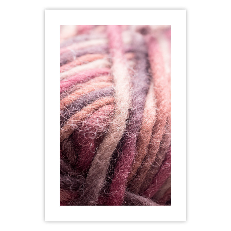Wall Poster Yarn - colorful composition with natural fiber in shades of pink 116705 additionalImage 19