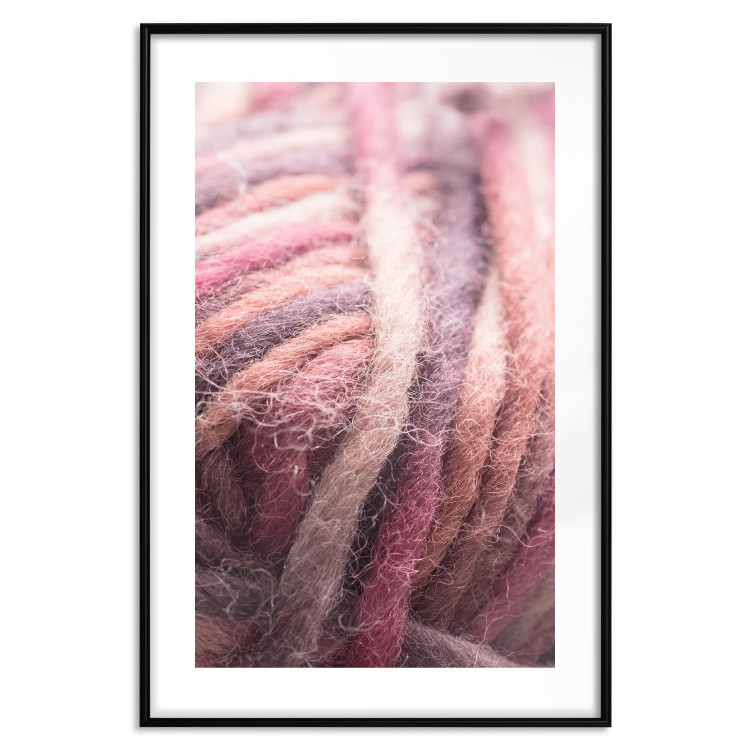 Wall Poster Yarn - colorful composition with natural fiber in shades of pink 116705 additionalImage 15