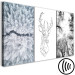 Canvas Winter triptych - geometric deer and snow-covered trees 117105 additionalThumb 6