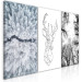 Canvas Winter triptych - geometric deer and snow-covered trees 117105 additionalThumb 2