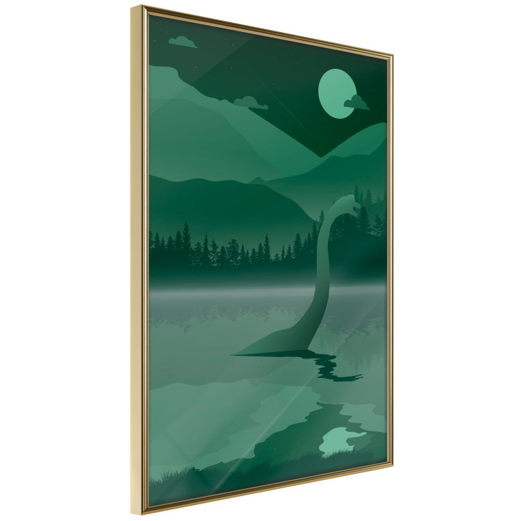 Wall Poster Loch Ness - green fantasy with a dinosaur in the water and mountains in the background 118005 additionalImage 12