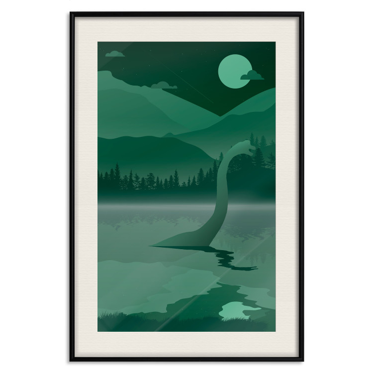 Wall Poster Loch Ness - green fantasy with a dinosaur in the water and mountains in the background 118005 additionalImage 18