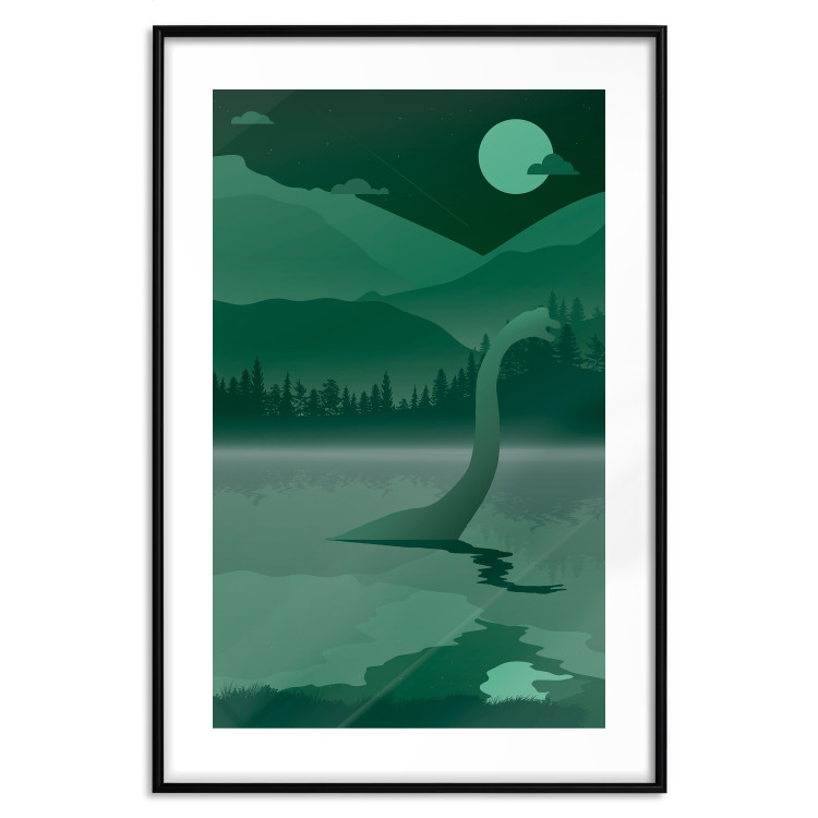Wall Poster Loch Ness - green fantasy with a dinosaur in the water and mountains in the background 118005 additionalImage 15