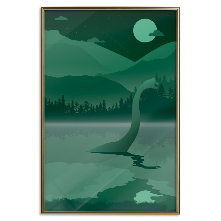 Wall Poster Loch Ness - green fantasy with a dinosaur in the water and mountains in the background 118005 additionalImage 20