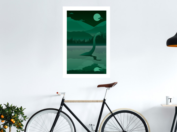 Wall Poster Loch Ness - green fantasy with a dinosaur in the water and mountains in the background 118005 additionalImage 5