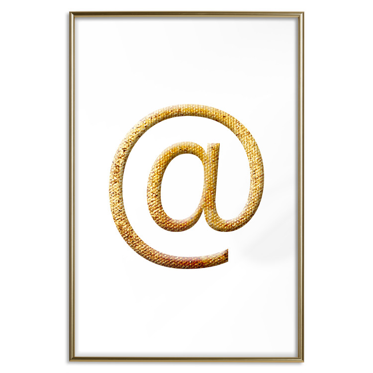 Poster You've Got Mail - composition with a golden quill symbol on a white background 118305 additionalImage 20