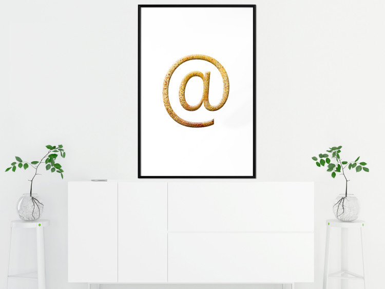 Poster You've Got Mail - composition with a golden quill symbol on a white background 118305 additionalImage 4