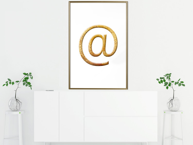 Poster You've Got Mail - composition with a golden quill symbol on a white background 118305 additionalImage 5