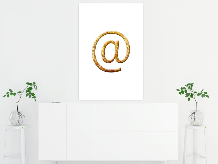 Poster You've Got Mail - composition with a golden quill symbol on a white background 118305 additionalImage 2