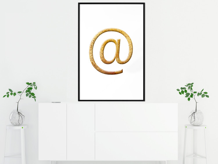 Poster You've Got Mail - composition with a golden quill symbol on a white background 118305 additionalImage 5