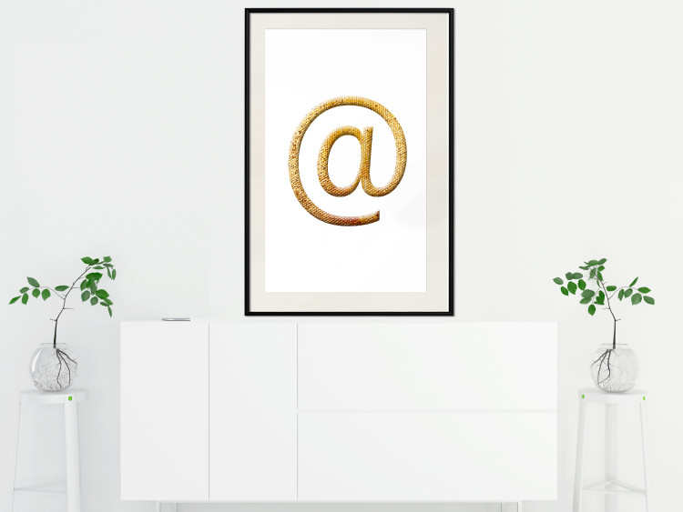 Poster You've Got Mail - composition with a golden quill symbol on a white background 118305 additionalImage 22