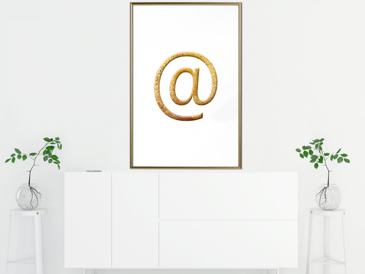Poster You've Got Mail - composition with a golden quill symbol on a white background 118305 additionalImage 15