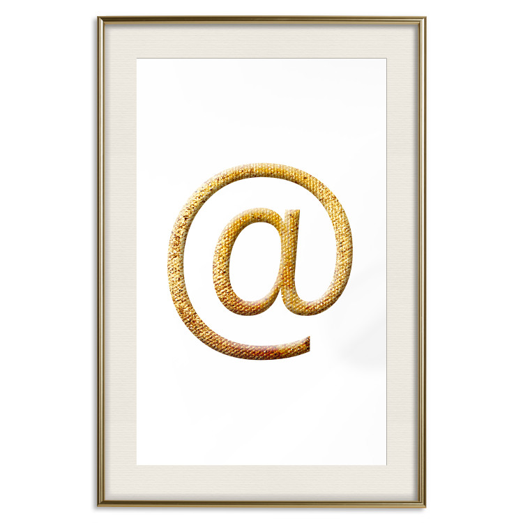 Poster You've Got Mail - composition with a golden quill symbol on a white background 118305 additionalImage 19