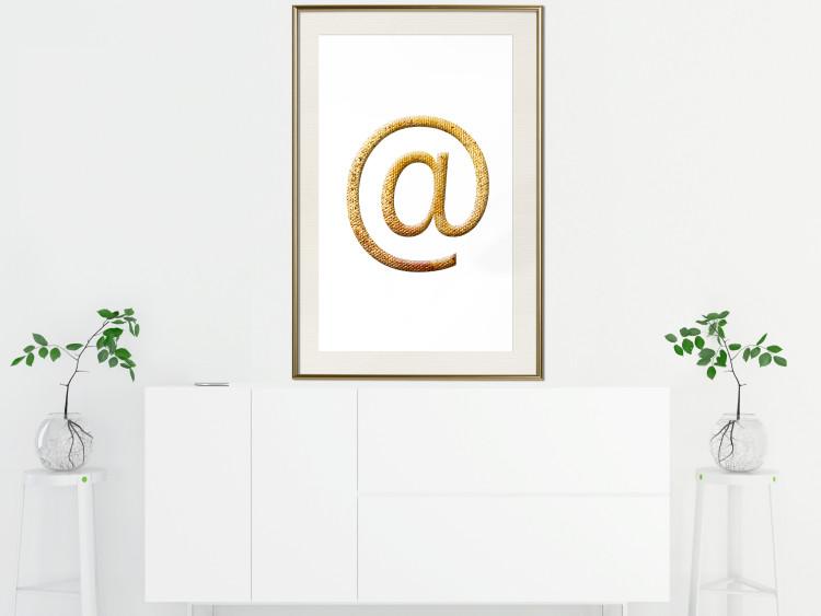 Poster You've Got Mail - composition with a golden quill symbol on a white background 118305 additionalImage 21