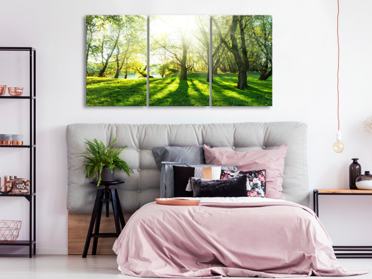 Canvas Art Print Green Glade (3 Parts) 122205 additionalImage 3