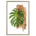 Poster Force of Nature - green leaf and wooden piece of bark on a white background 122605 additionalThumb 16