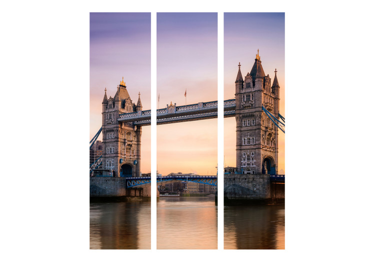 Room Divider Sunset Bridge - architecture of a bridge in London against a river backdrop 123305 additionalImage 3