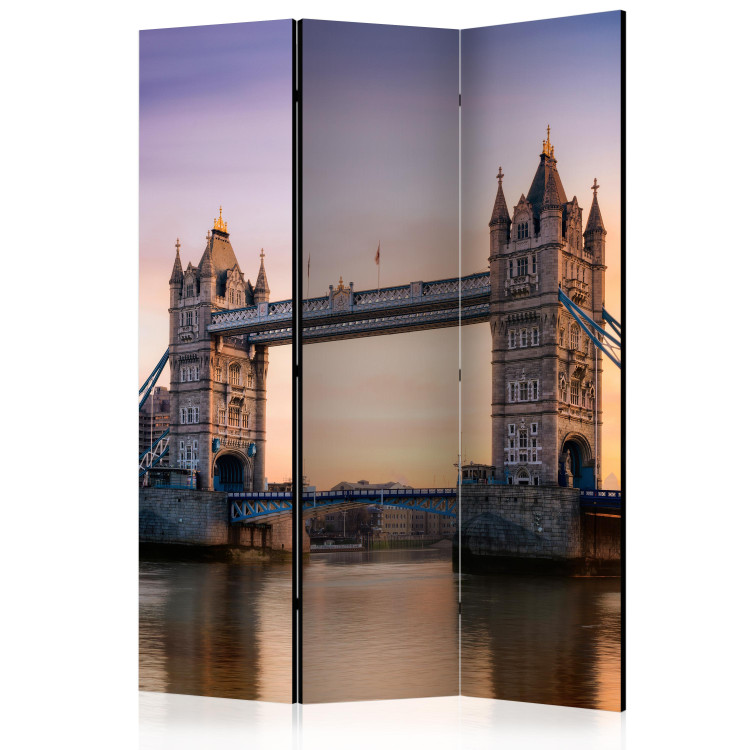 Room Divider Sunset Bridge - architecture of a bridge in London against a river backdrop 123305