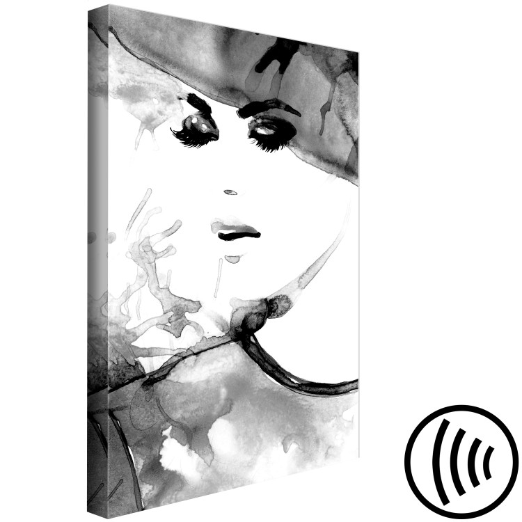 Canvas Stylish Woman (1-part) - Portrait Outline in Black and White 123405 additionalImage 6
