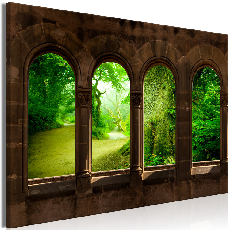 Canvas Print Jungle view windows - a photograph of architecture and tropical forest 124005 additionalImage 2