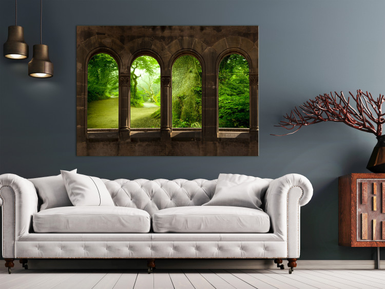 Canvas Print Jungle view windows - a photograph of architecture and tropical forest 124005 additionalImage 3