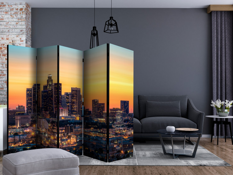 Room Separator Californian Evening II (5-piece) - sunset over the city 124205 additionalImage 4