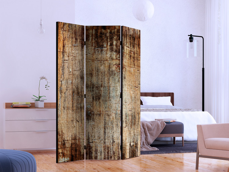 Folding Screen Tree Bark (3-piece) - wooden texture in warm colors 124305 additionalImage 2