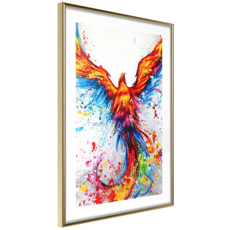 Wall Poster Phoenix - abstract multicolored bird on a white contrasting background 127205 additionalImage 7