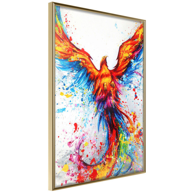 Wall Poster Phoenix - abstract multicolored bird on a white contrasting background 127205 additionalImage 12