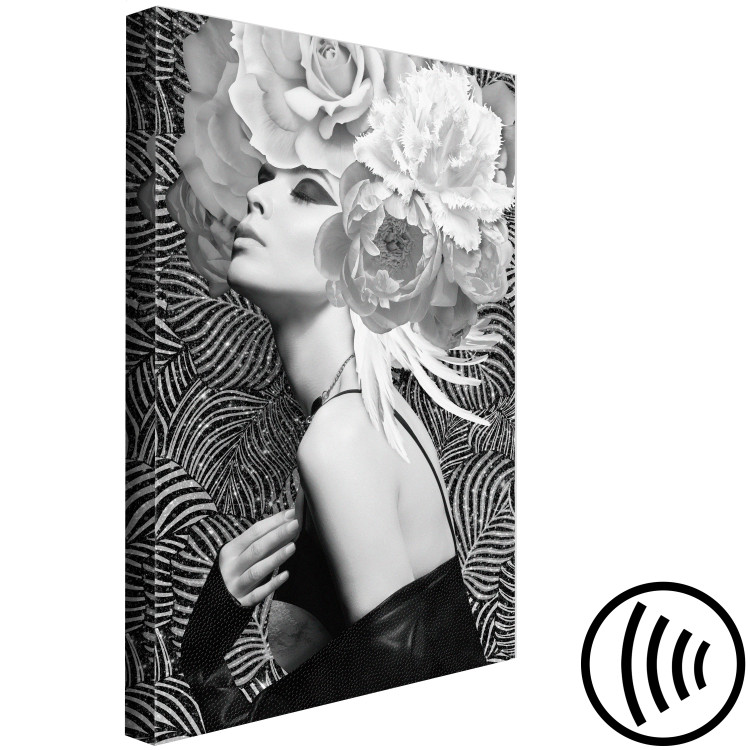 Canvas Print Silver Princess (1-part) vertical - portrait of woman with flowers 127805 additionalImage 6