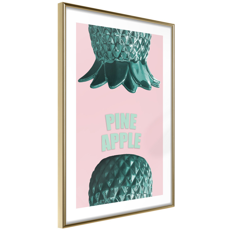 Poster Pine Apple - English inscriptions and turquoise pineapples on pastel background 127905 additionalImage 7