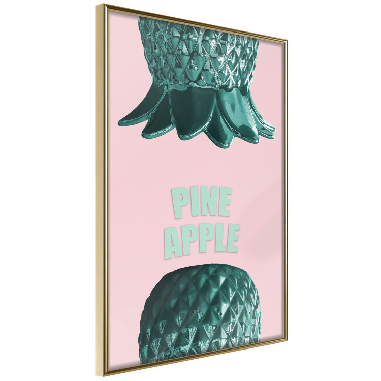 Poster Pine Apple - English inscriptions and turquoise pineapples on pastel background 127905 additionalImage 12