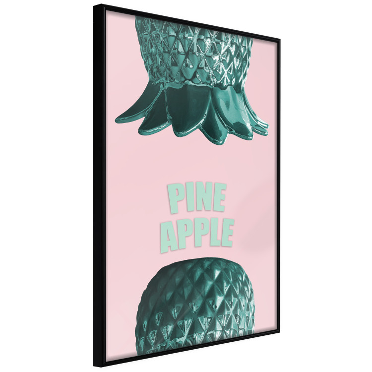 Poster Pine Apple - English inscriptions and turquoise pineapples on pastel background 127905 additionalImage 11