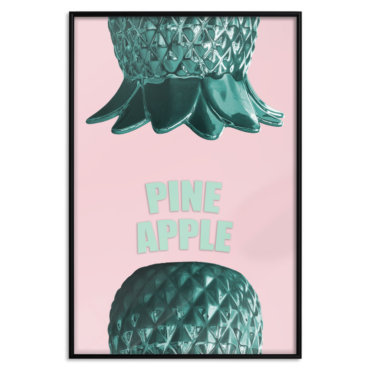 Poster Pine Apple - English inscriptions and turquoise pineapples on pastel background 127905 additionalImage 16