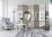 Folding Screen Home and Heart (5-piece) - white English text on a wooden background 128805 additionalThumb 2