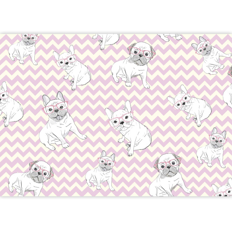 Photo Wallpaper Cute dogs - a geometric pattern for kids with funny dogs 129005 additionalImage 3