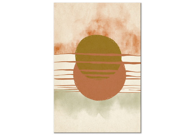 Canvas Abstract sunset - japandi style artwork with circles 131605